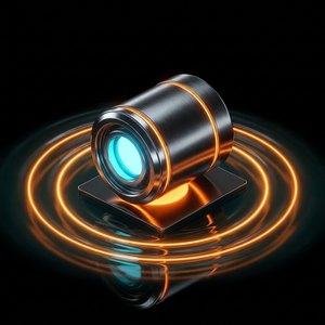 A probe emitting concentric pulse rings into water