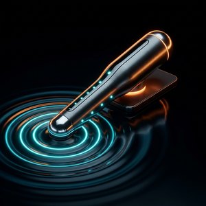 A sensor reading ripples spreading through water