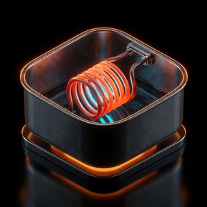 A heating element exposed above the waterline, glowing hot